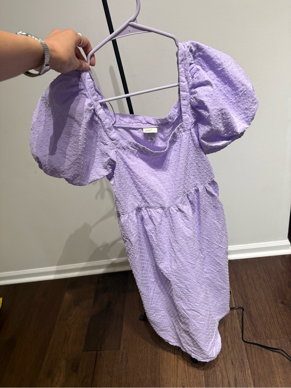 Target Lavender Puff Sleeve Midi Dress